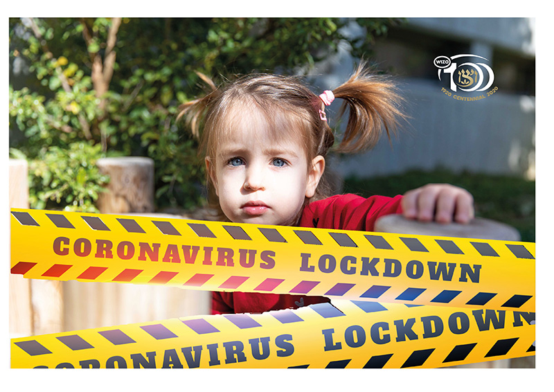 Barn med lockdown-tape