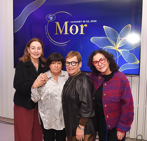 Fyra damer från invigningen av konferensen MOR 2026 i WIZO:s huvudkontor i Tel Aviv.